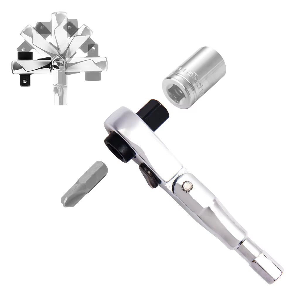 Clé à cliquet à tête flexible, mini adaptateurs d'embouts hexagonaux 2 en 1 pour pilote de douille e