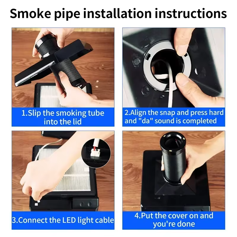 LUXIANZI – extracteur de fumée, Instrument pour fumer avec lumière LED, filtre à charbon actif 220v,