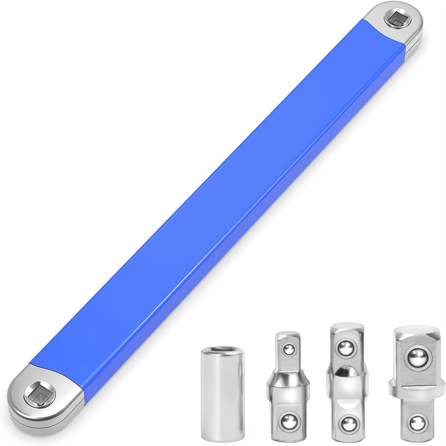 Clé d'extension compacte avec 4 adaptateurs, clé à cliquet à douille à chocs à double usage, clé de