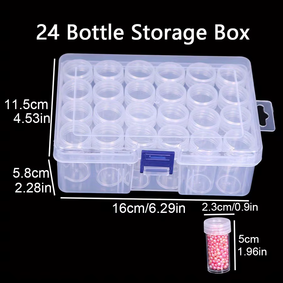 Boîte de rangement en plastique à 24/38/48/60/80 fentes, boîte de rangement pour bricolage de perles