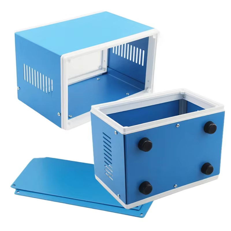 AS60-boîte de jonction boîte de projet en métal bleu bricolage boîtier électrique boîtier de prévent