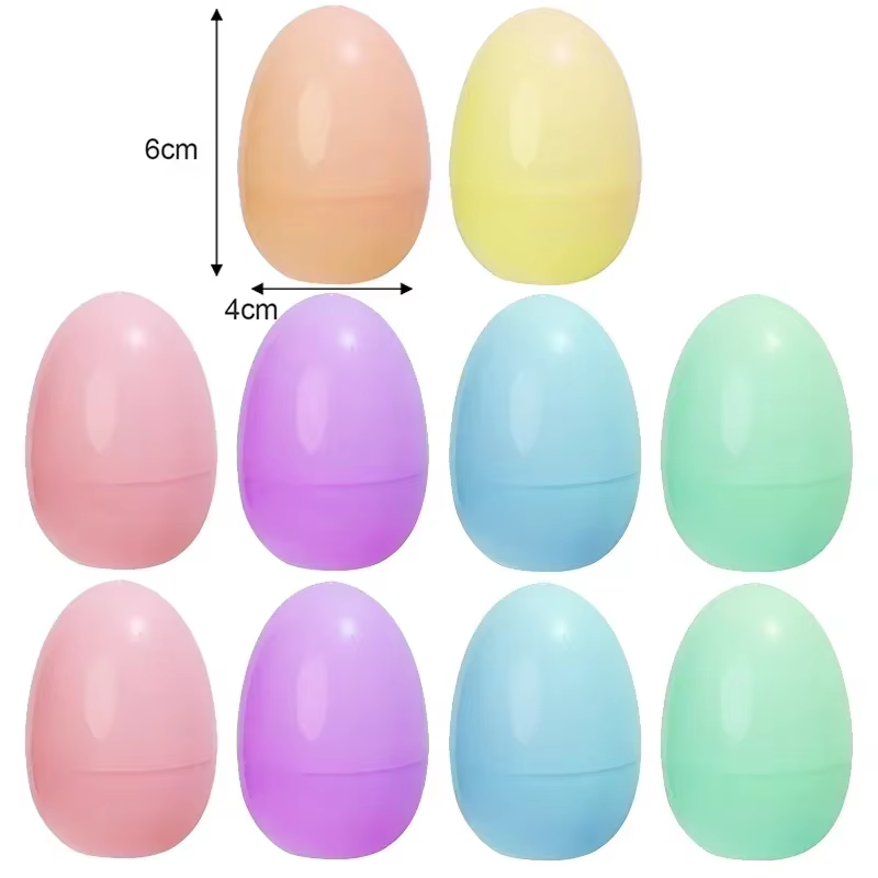 Oeufs de pâques en plastique rechargeables, jouet pour enfants, boîte d'emballage cadeau colorée, je