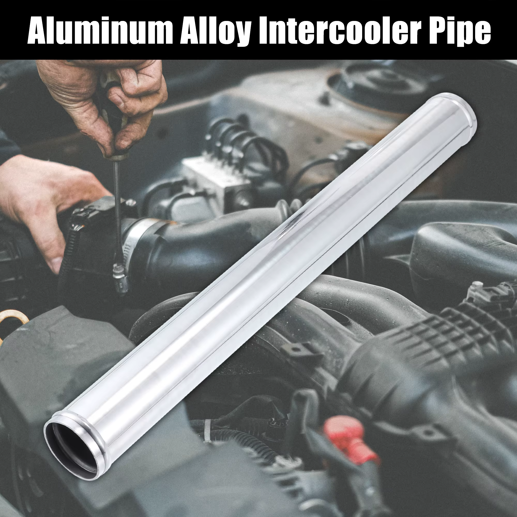 Uxcell Tube en alliage d'aluminium OD 51/57/63/70/76mm tuyau de refroidisseur intermédiaire tuyau d'