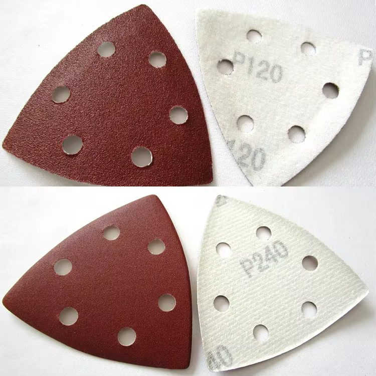 60 pièces disque de ponçage triangulaire 90mm ponceuse Delta crochet et boucle papier de verre outil