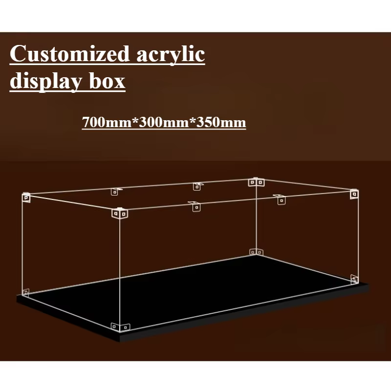 Boîte de présentation en acrylique personnalisée 70x30x35cm, vitrine en acrylique 2mm 3mm, assemblag