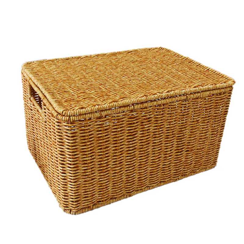 Boîte de rangement tissée semblable au rotin pour la maison – Rangement pour vêtements de grande cap