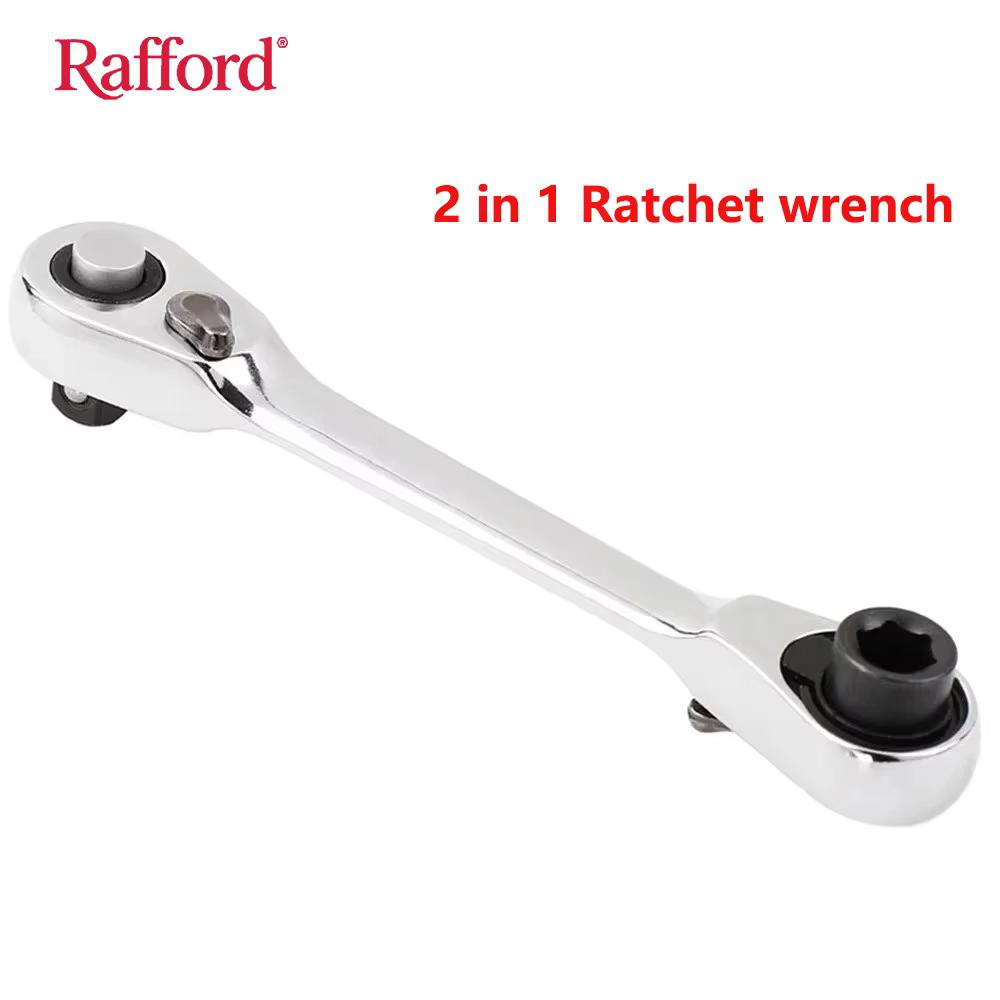 Rafford Mini aigus 1/4 clé à cliquet Double extrémité clé à cliquet à douille rapide tournevis clés 