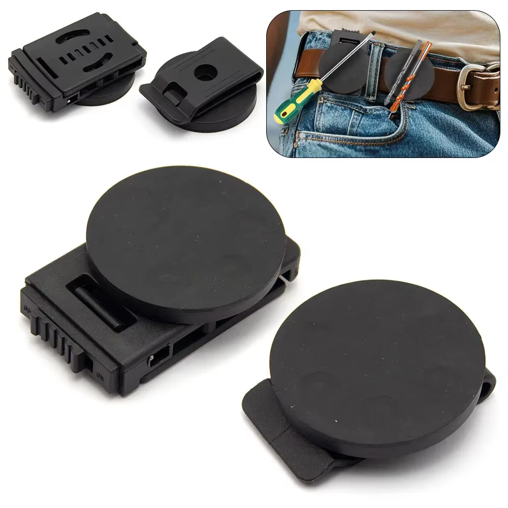 Clip de ceinture magnétique, enveloppe en caoutchouc Portable réglable avec forte ventouse pour vis,