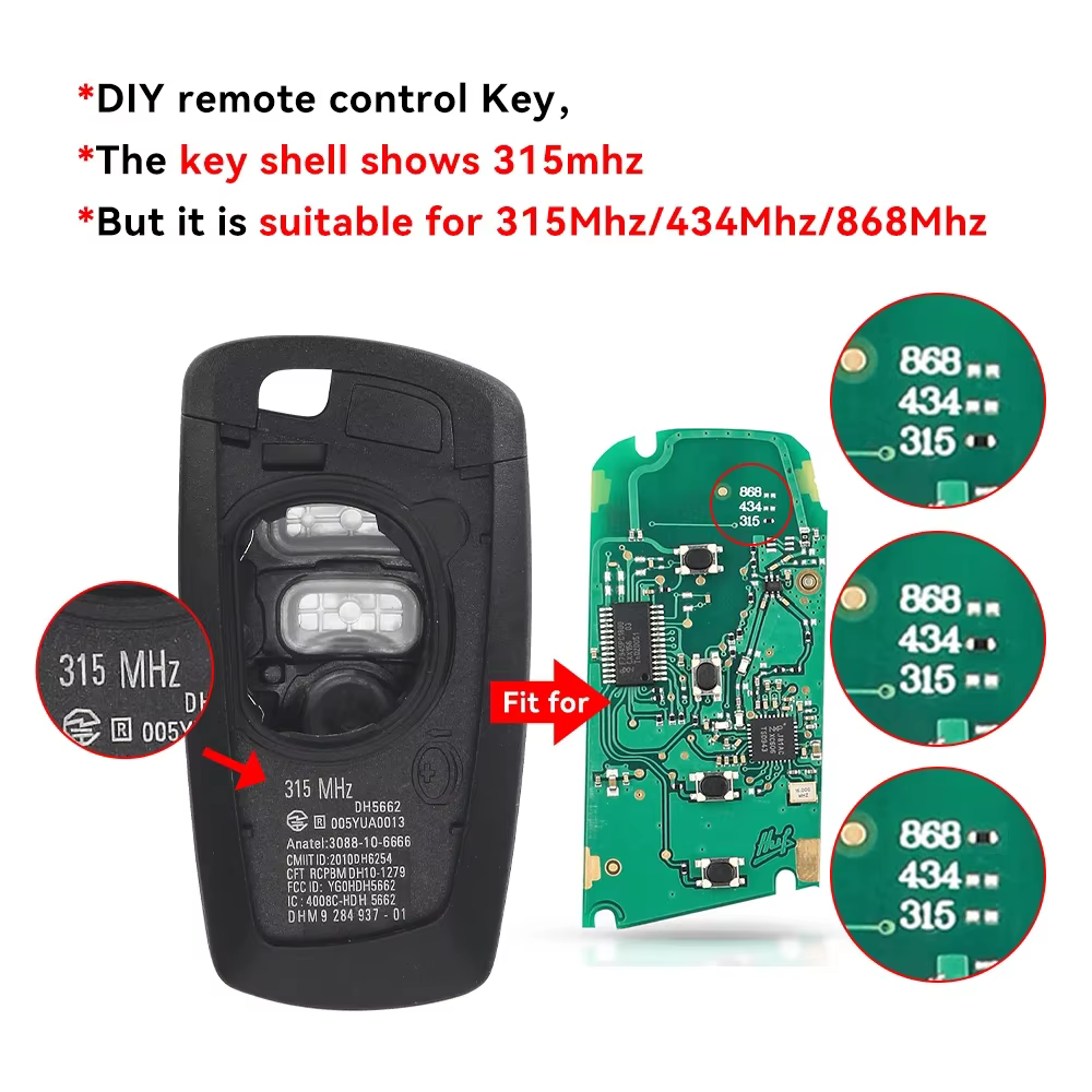 KEYYOU HUF5662 HUF5767 HUF5661 clé à distance ID49 pcf7945 pour BMW série F 3 5 7 X5 X6 F20 F22 F30