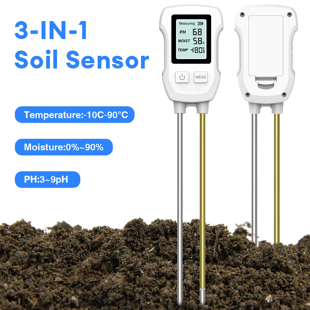 Compteur de sol numérique 3/5 en 1, portable, fertilité du sol, humidité, PH, température, détecteur