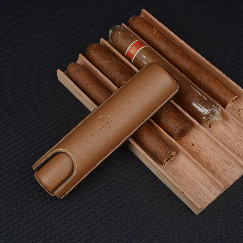 Étui à cigares en cuir, porte-cigares à tube unique, 22 mm, humidor de voyage, mini boîte à cigares