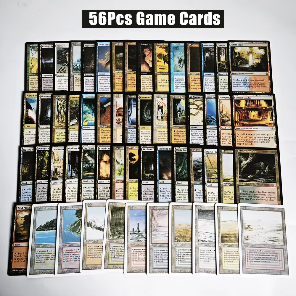 Cartes de jeu CEDH A TCG, 56 pièces, Magic vintage legacy revisité, Dual Lands, Fetch Lands, Shock L