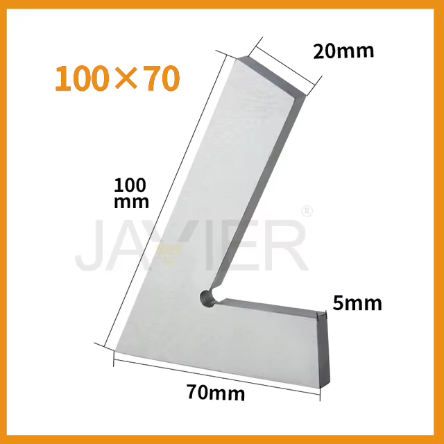Règle d'angle carrée en acier au carbone à bord plat de 60 degrés avec siège, mesure d'angle Oblique