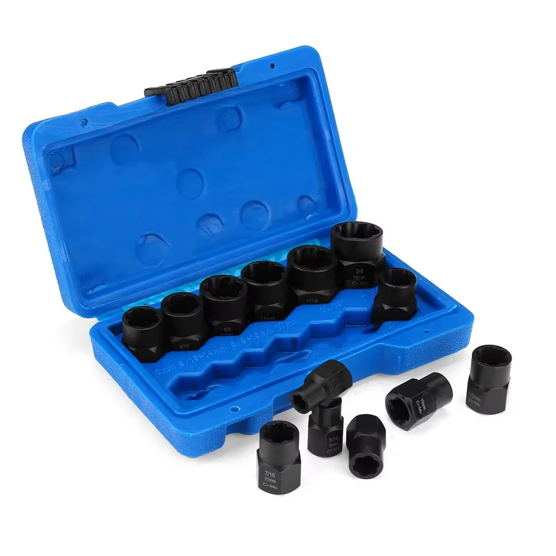 Extracteur d'écrou de boulon endommagé à Impact, jeu d'outils de douille, clé de retrait d'écrou 10/