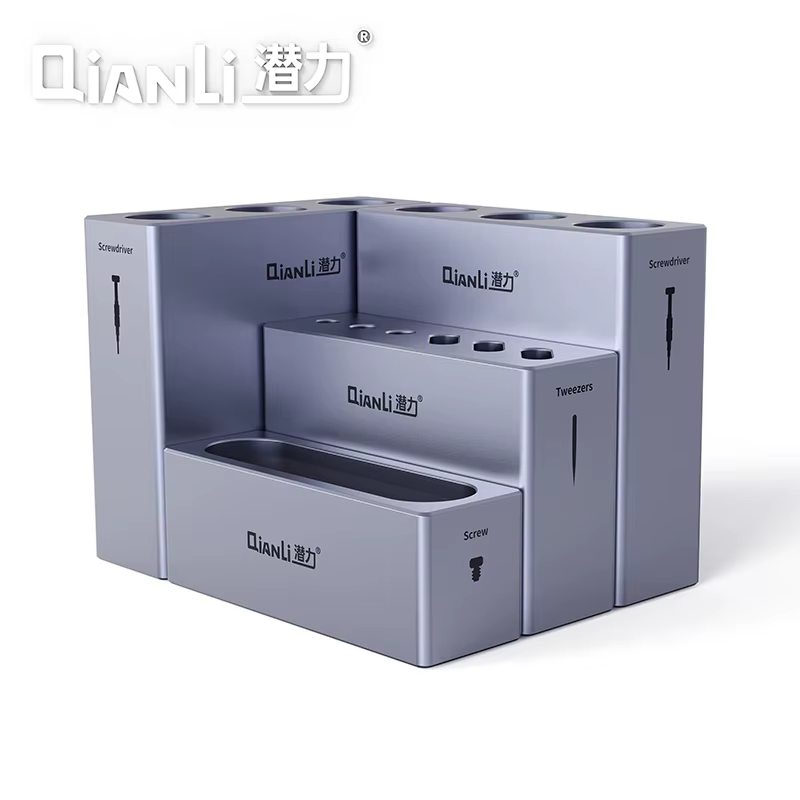 QIANLI-Boîte de rangement modulaire iCube, alliage d'aluminium, réparation de téléphone, pince à épi
