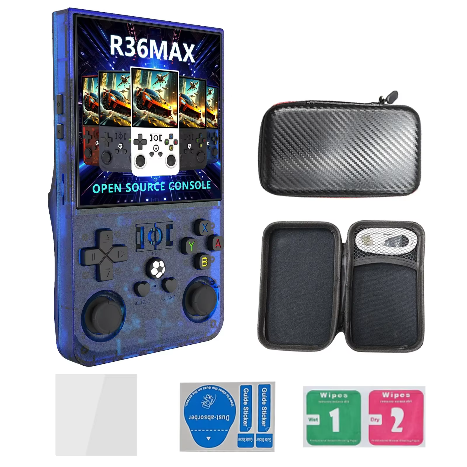 R36MAX – Console de jeu Portable rétro, écran IPS de 4.0 pouces, 128 go, lecteur vidéo de poche, pre