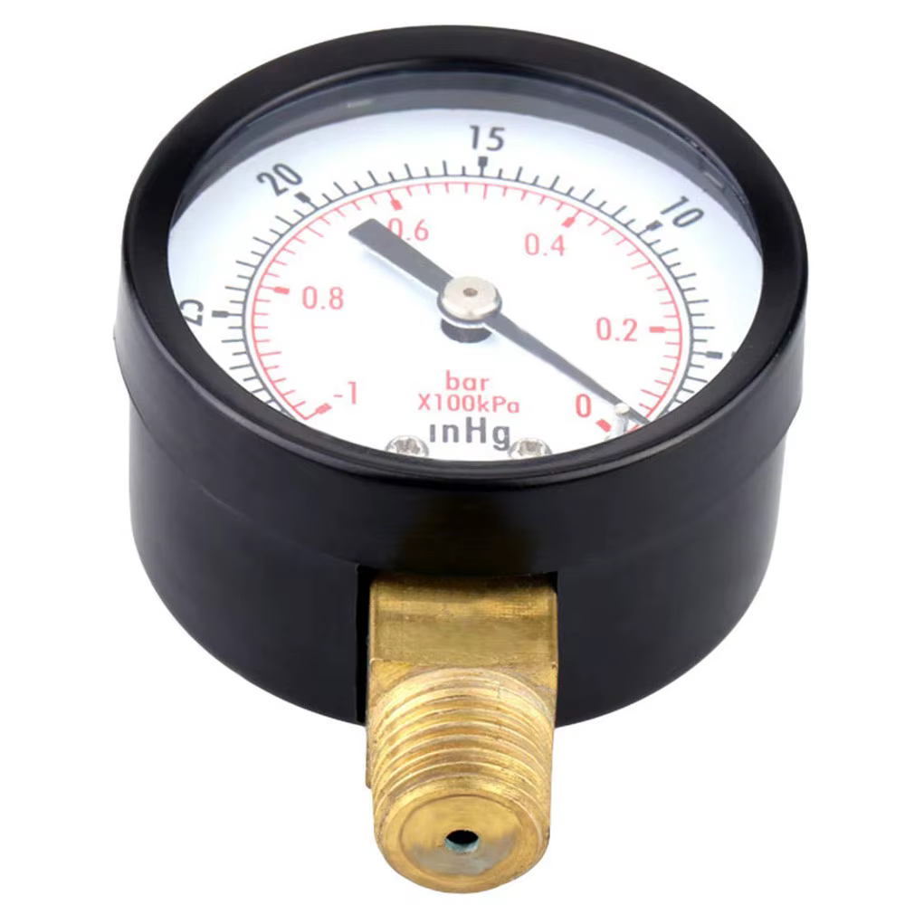 Manomètre à vide Mini cadran jauge à cadran double échelle 1/4 "NPT -30HG/0PS compteur de pression s