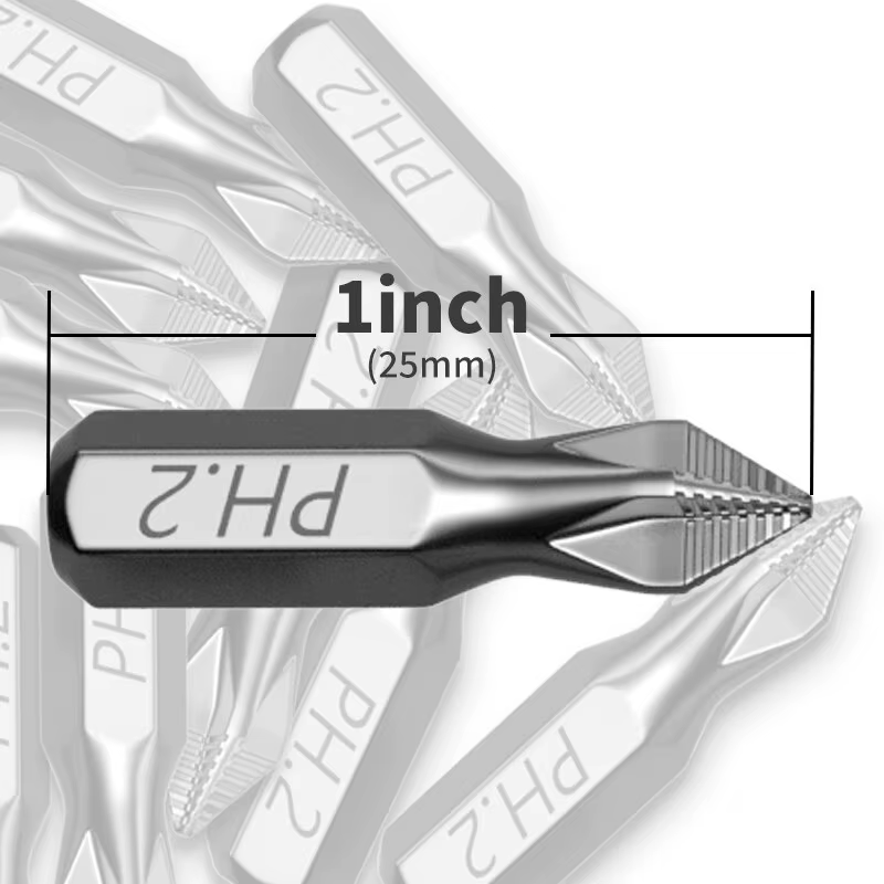 Embout de tournevis à percussion PH2 de 1 pouce, parfait pour les projets de plastique, de bois et d