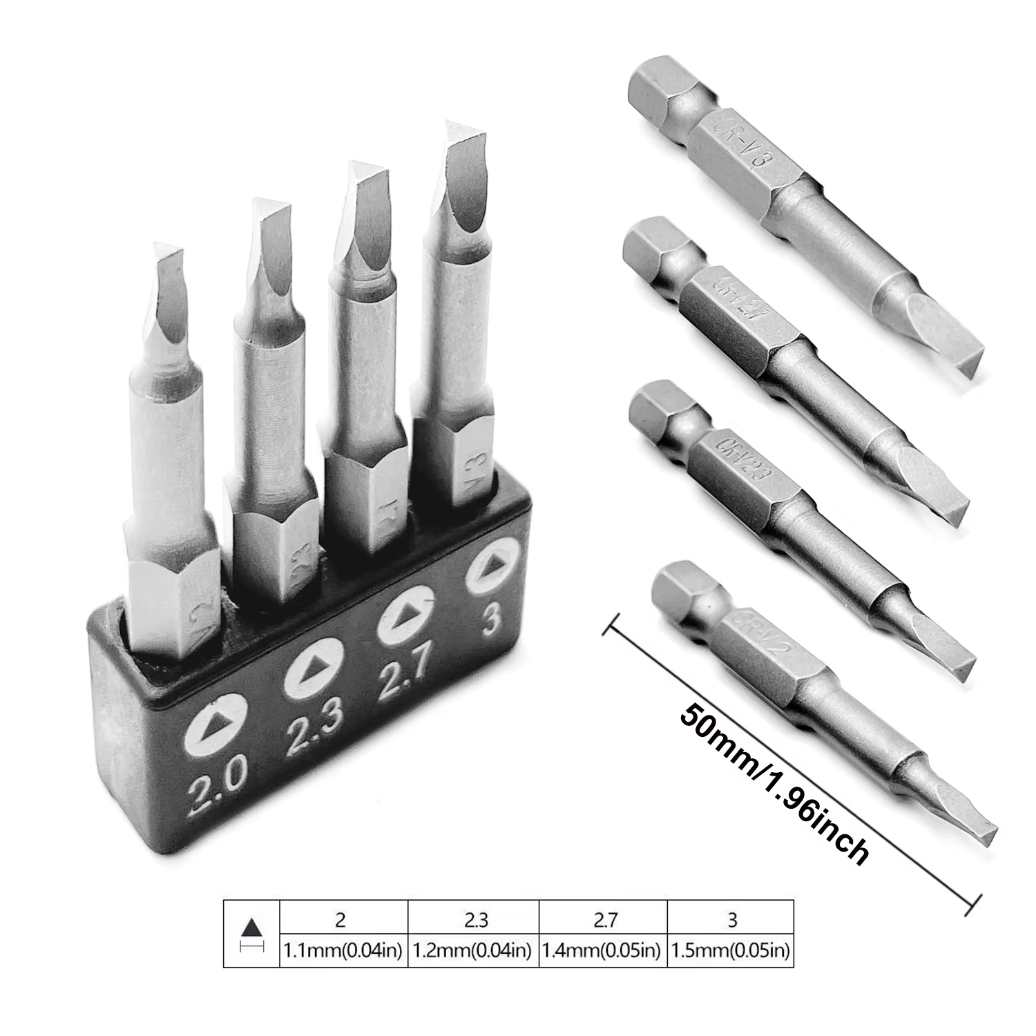 Tournevis triangulaire de précision en forme de Y U, embout magnétique 1/4 pouces, croix intérieure 