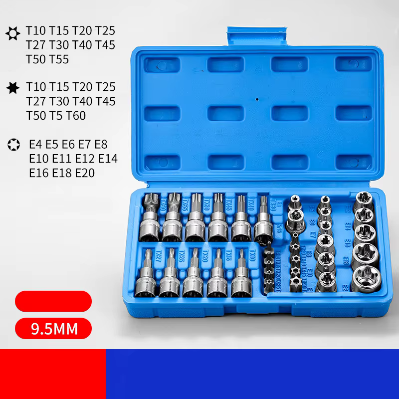 Jeu de douilles Torx professionnelles 34 pièces et douilles étoile e-torx 1/4 "3/8" 1/2 "entraînemen