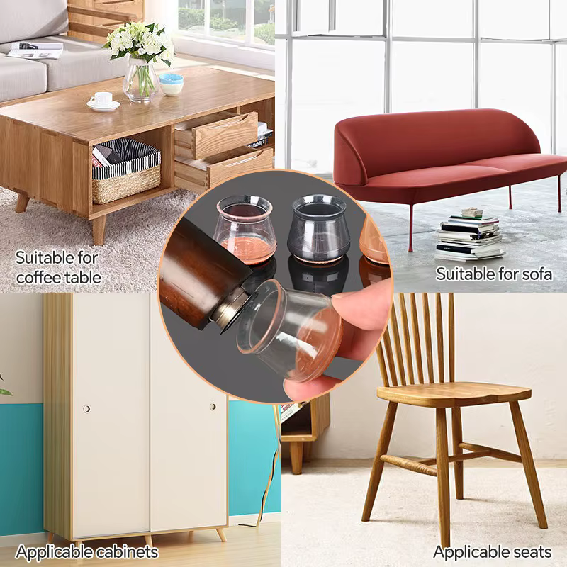Couvre-pieds de chaise en Silicone, 16 pièces, antidérapants, ronds, protection des pieds, décoratio