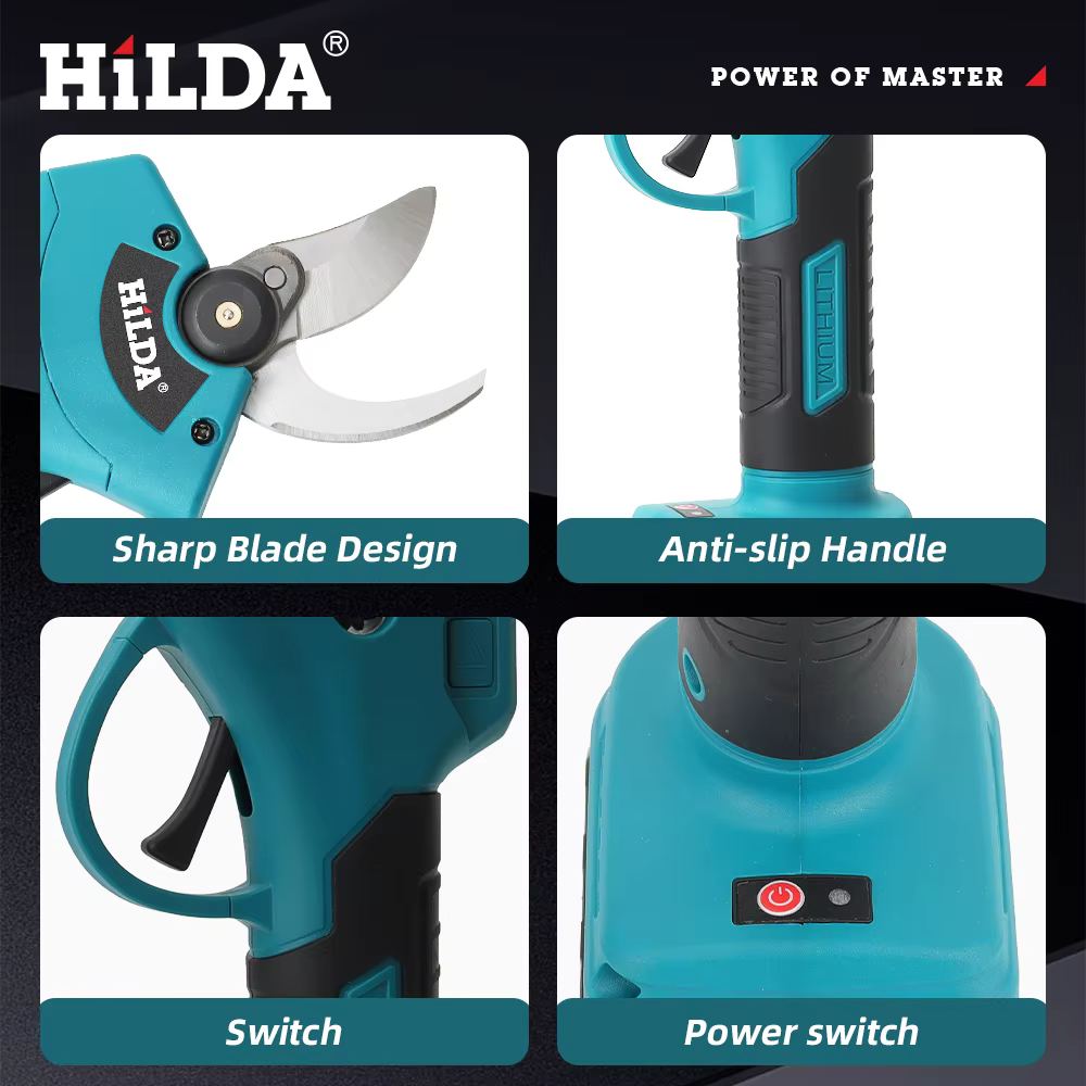 HILDA – sécateur électrique sans balais, sans fil, pour Branches d'arbres fruitiers, outil électriqu