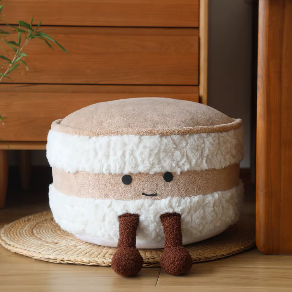 Pouf en forme de pain mignon, coussin de sol Tatami pour salon, repose-pieds amovible et lavable, ba