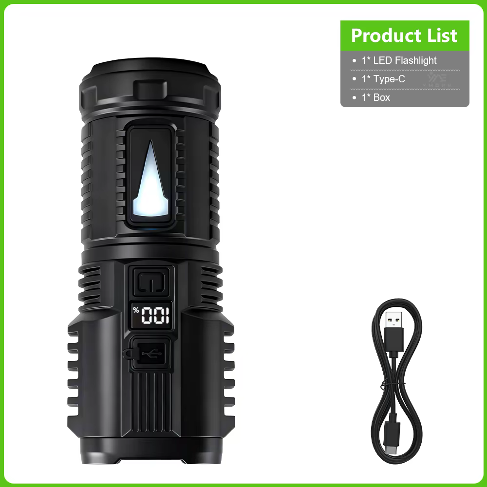 Lampe torche 90000LM longue portée, très puissante, lampe de travail rechargeable, lampes LED rechar