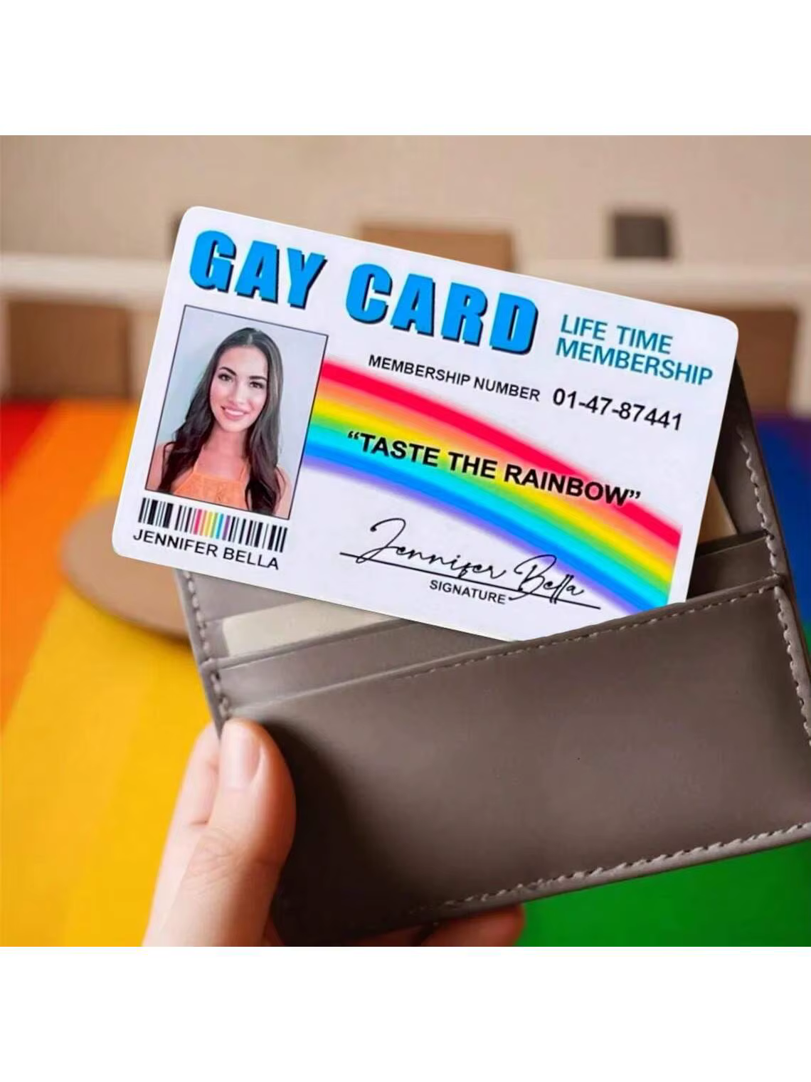 Carte d'identité gay avec photo personnalisée, carte de membre gay personnalisée à vie, carte de fie