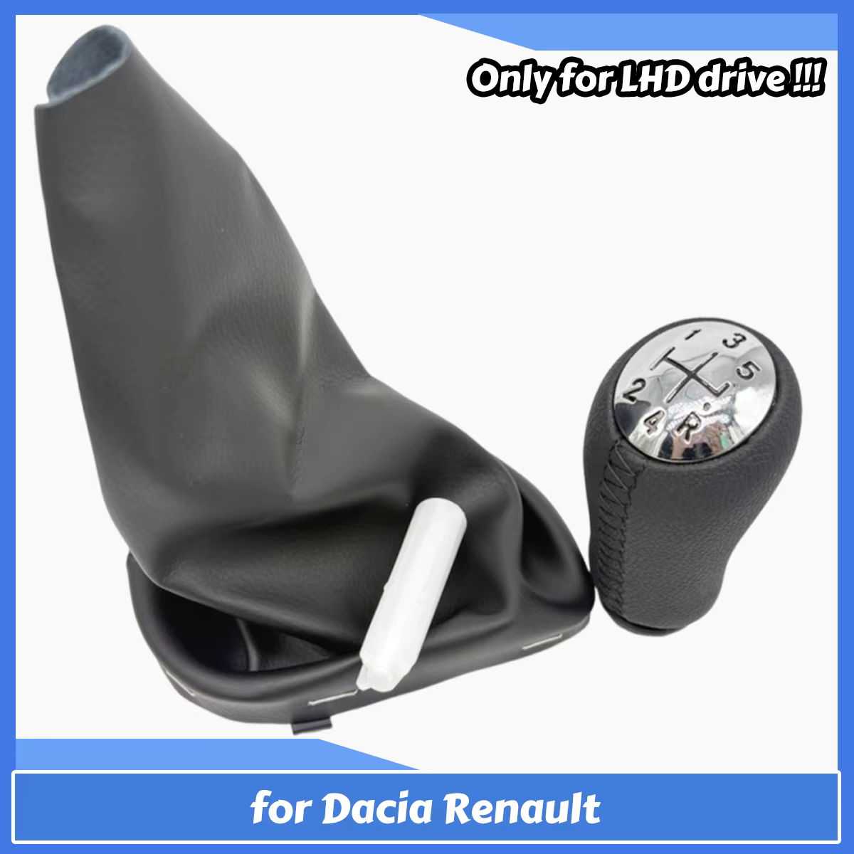 Couvercle de levier de changement de vitesse en cuir PU, guêtre de levier de vitesse pour Dacia Rena