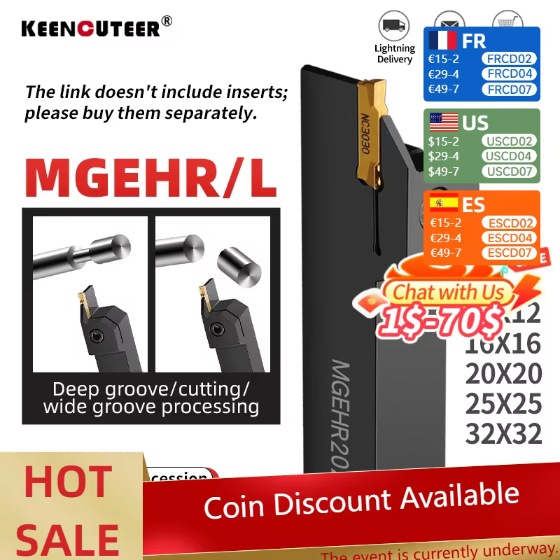 Série complète Porte-Outil À Rainurer MGEHR1212 MGEHR1616 MGEHR2020 MGEHR2525 carbure insert De Rain