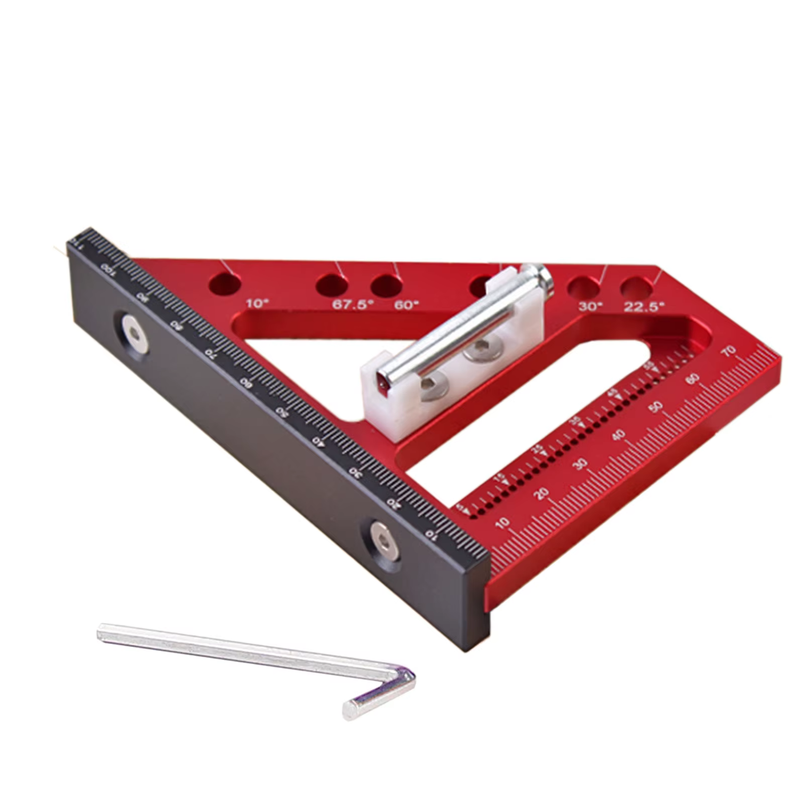 Règle de mesure multi-angle 3D, 22.5-90 degrés, menuiserie en aluminium, rapporteur carré, ligne de 