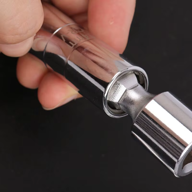 Clé à manchon universelle pour bougie d'allumage, douille magnétique de 3/8 pouces, Angle de 12 poin