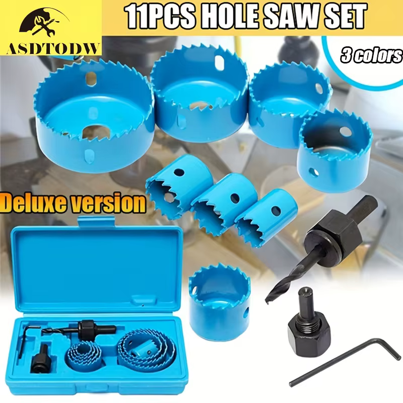 Kit de scies cloches 11 pièces/ensemble, outils de 19-64 mm pour bois, métaux et alliages, circulair