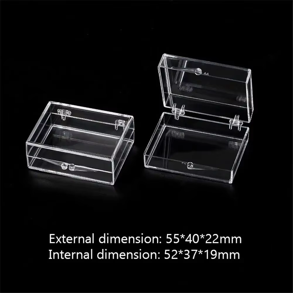 Mini boîte de rangement transparente à couvercle, petite boîte en plastique pour bagatelles pièces o