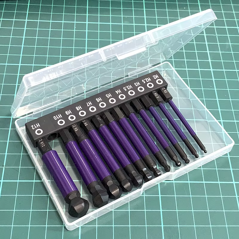 Embouts de tournevis à extrémité sphérique de 65mm, 12 pièces, tige hexagonale de 1/4 pouces, jeu d'