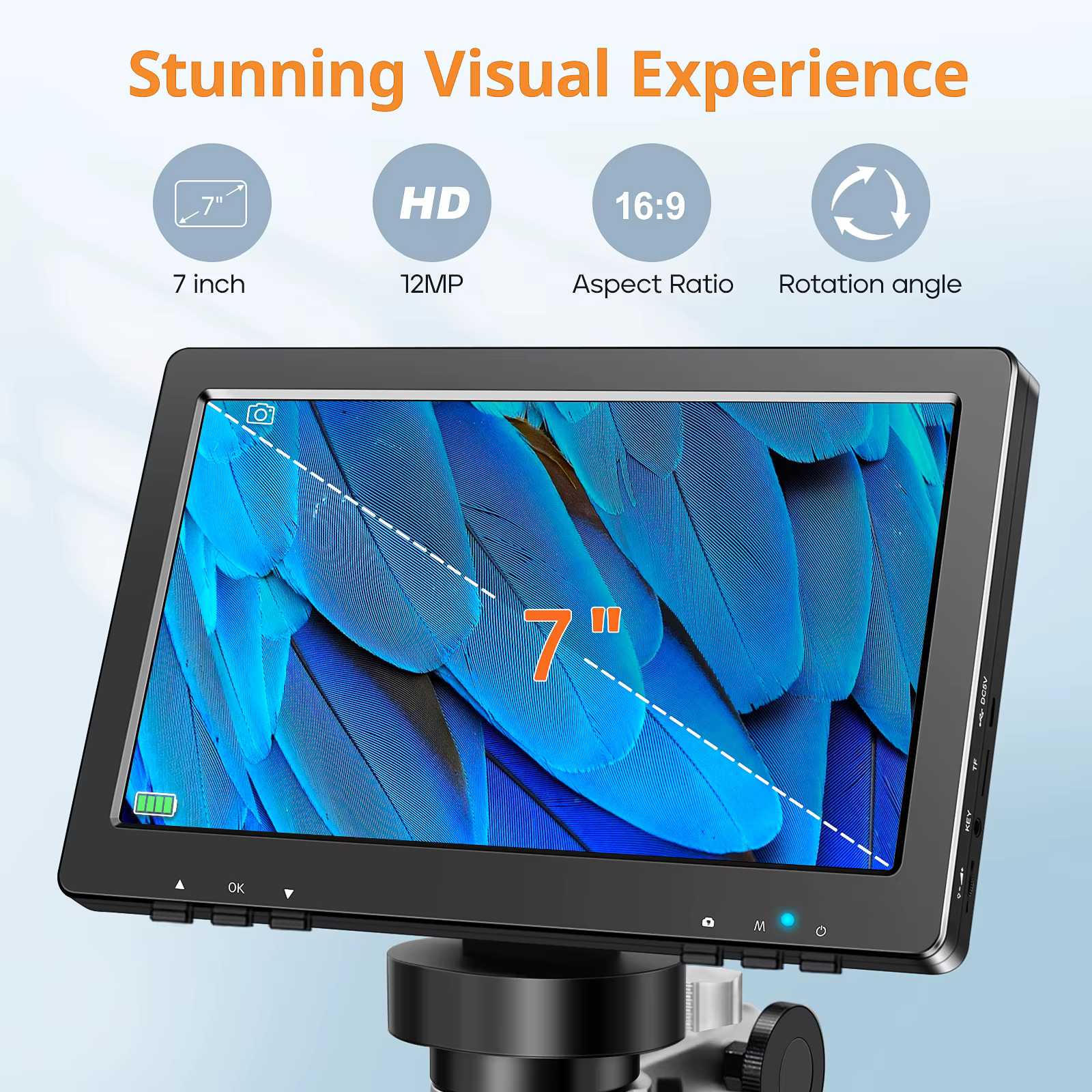 Hayve 7 ''Microscope numérique 1200X Zoom 12MP HD Microscopes électroniques caméra loupe pour souder