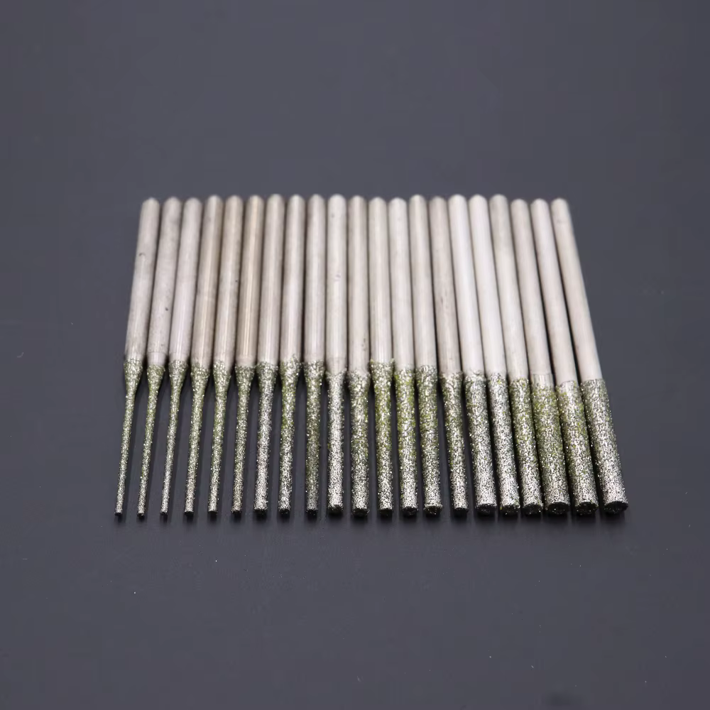 100 pièces ultralong diamant meulage bits tige 2.3mm trou de forage forets petites forets 0.8mm-2.5m