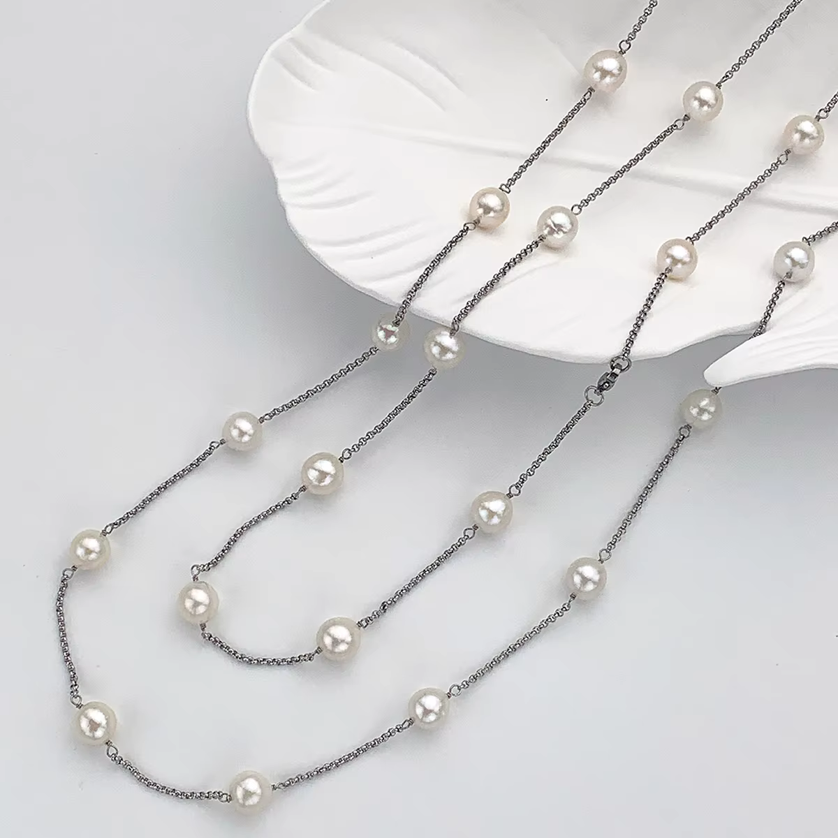 Collier de perles d'eau douce naturelles, nouveau Design élégant, avec plusieurs façons de porter, a