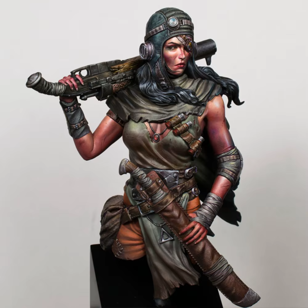 Femme guerrière 1/9, buste de figurine modèle en résine, GK, thème de science-fiction, kit non assem
