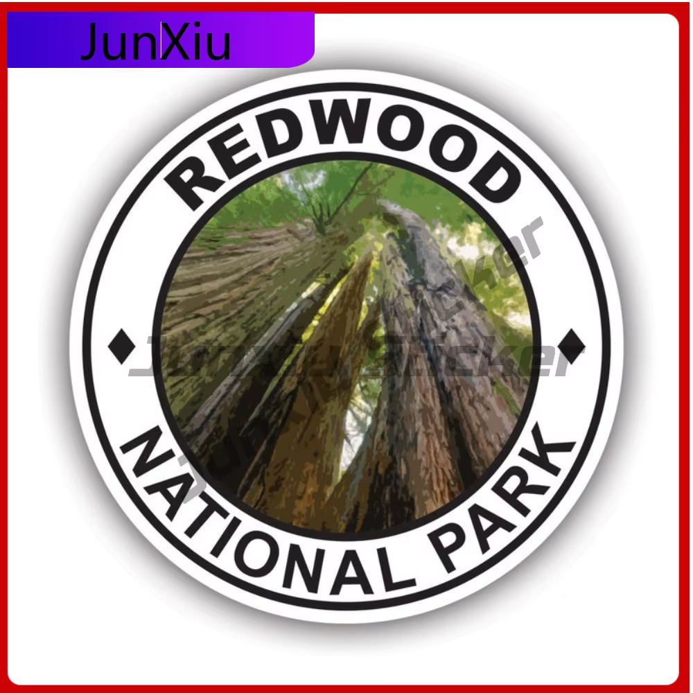 Autocollant amovible classique résistant à l'eau et aux décolorations du parc national Redwood, pour