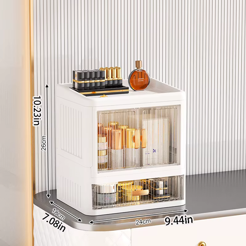 1 boîte de rangement cosmétique de grande capacité, organisateur de bureau de style tiroir, organisa