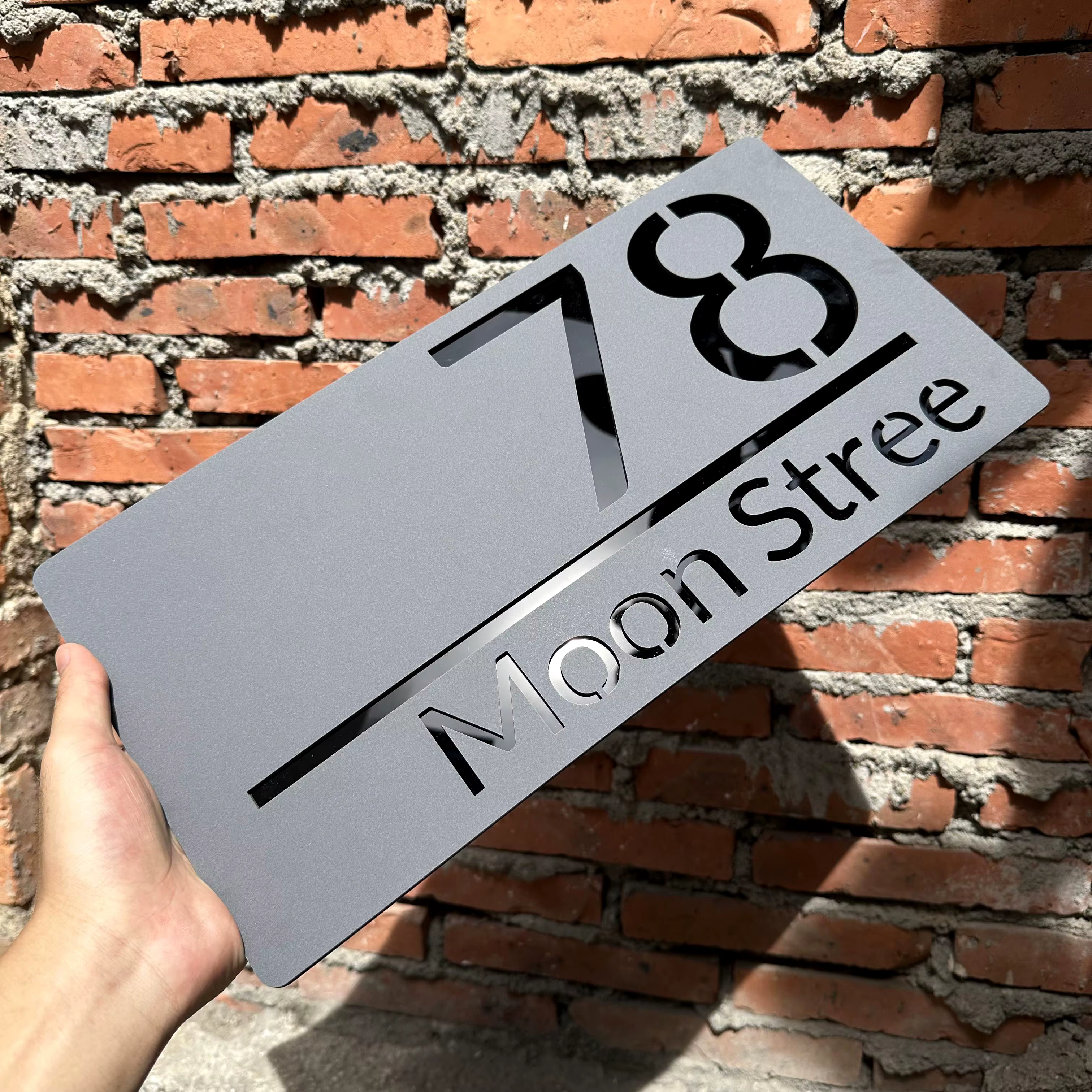 Plaque de numéro de maison extérieure personnalisée en acrylique 3D découpé, plaque de numéro de rue