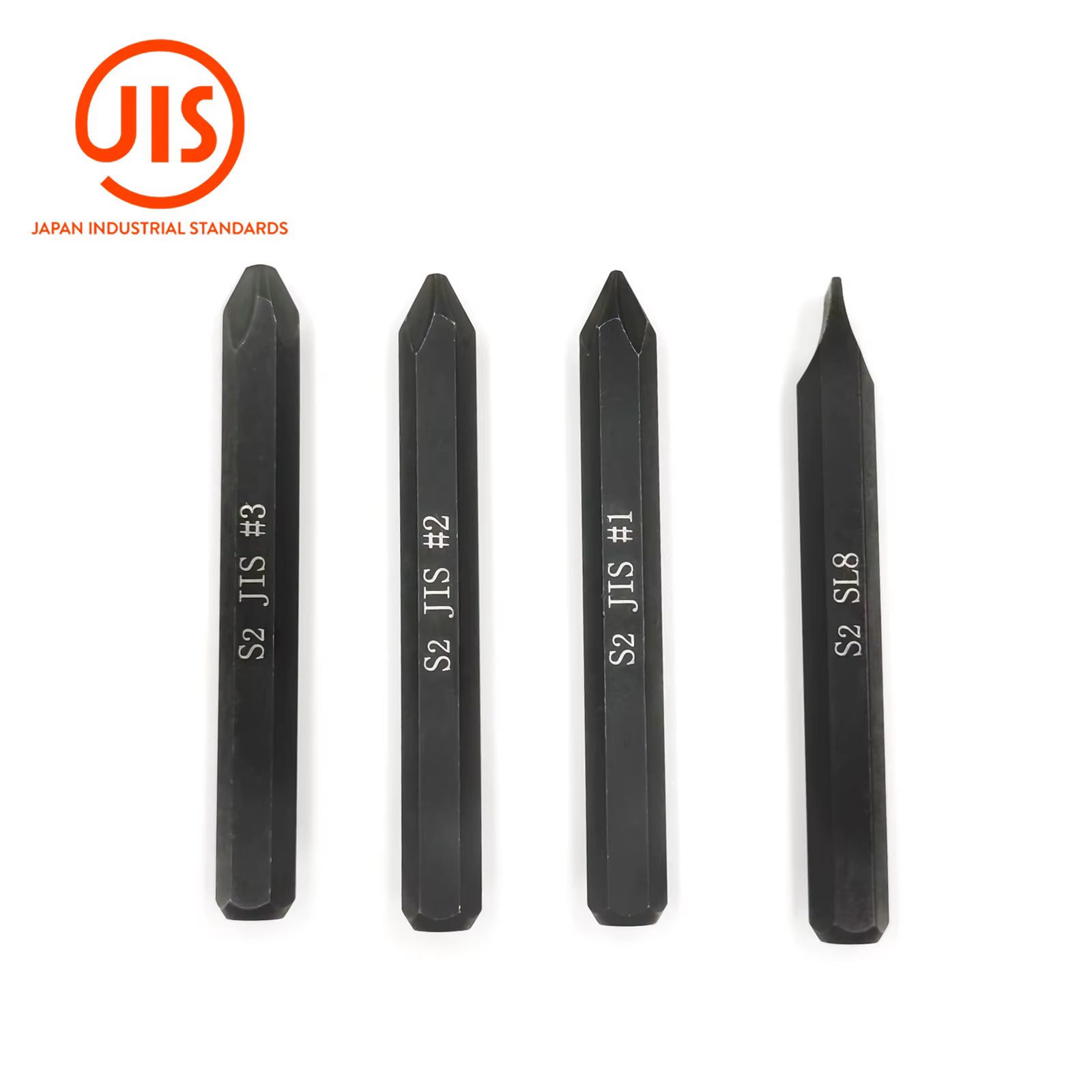 Embouts de tournevis à percussion JIS pour tournevis à percussion, tige hexagonale de 5/16", acier a