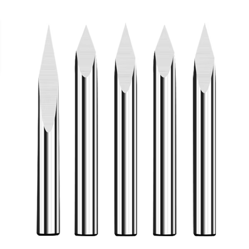 10 pièces CNC gravure peu 3 bord pyramide gravure Bits 3.175mm tige 20-90D carbure fin MillCNC route