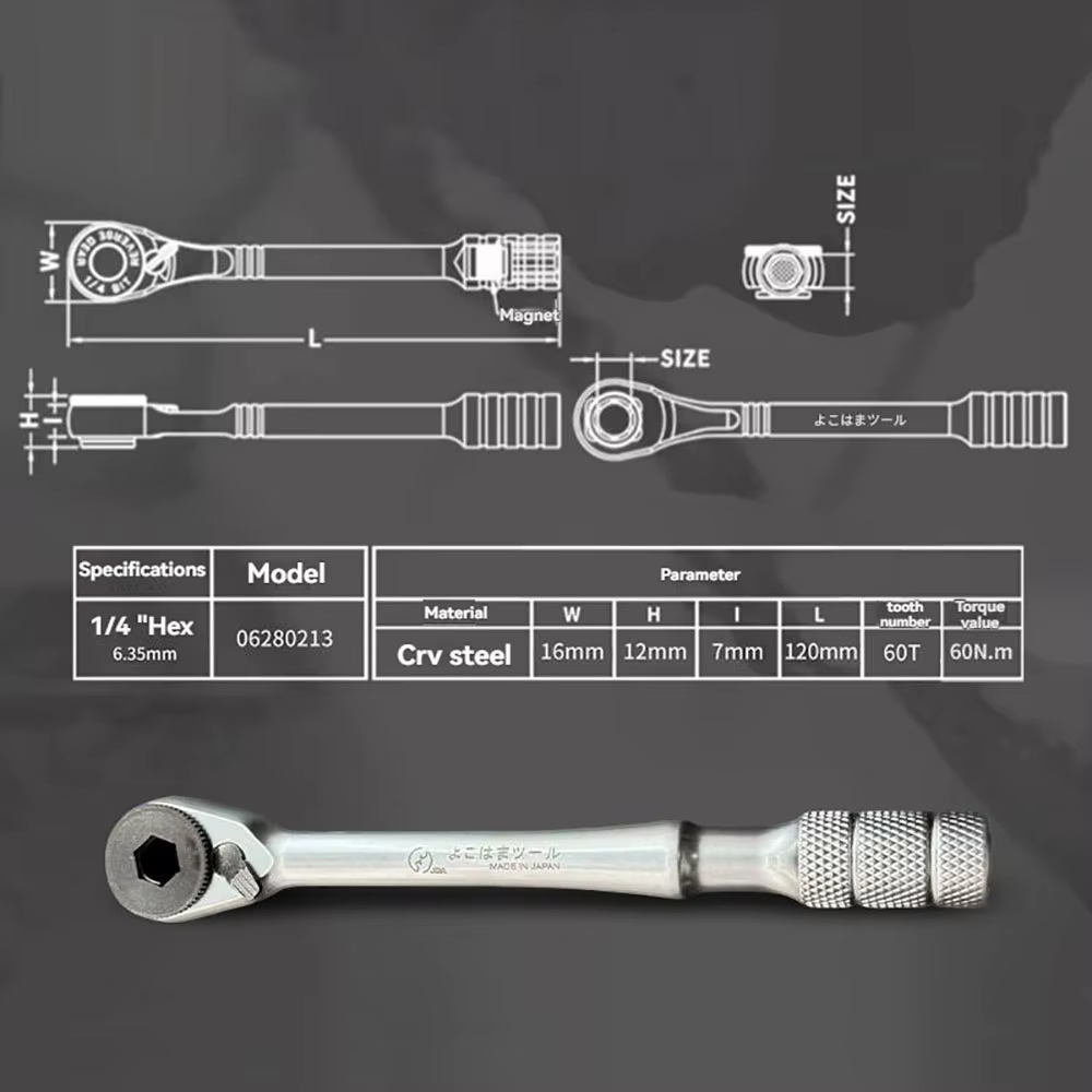 Jeu de clés à cliquet de 1/4 pouce, conception multi-angle, kit d'outils de réparation manuels porta