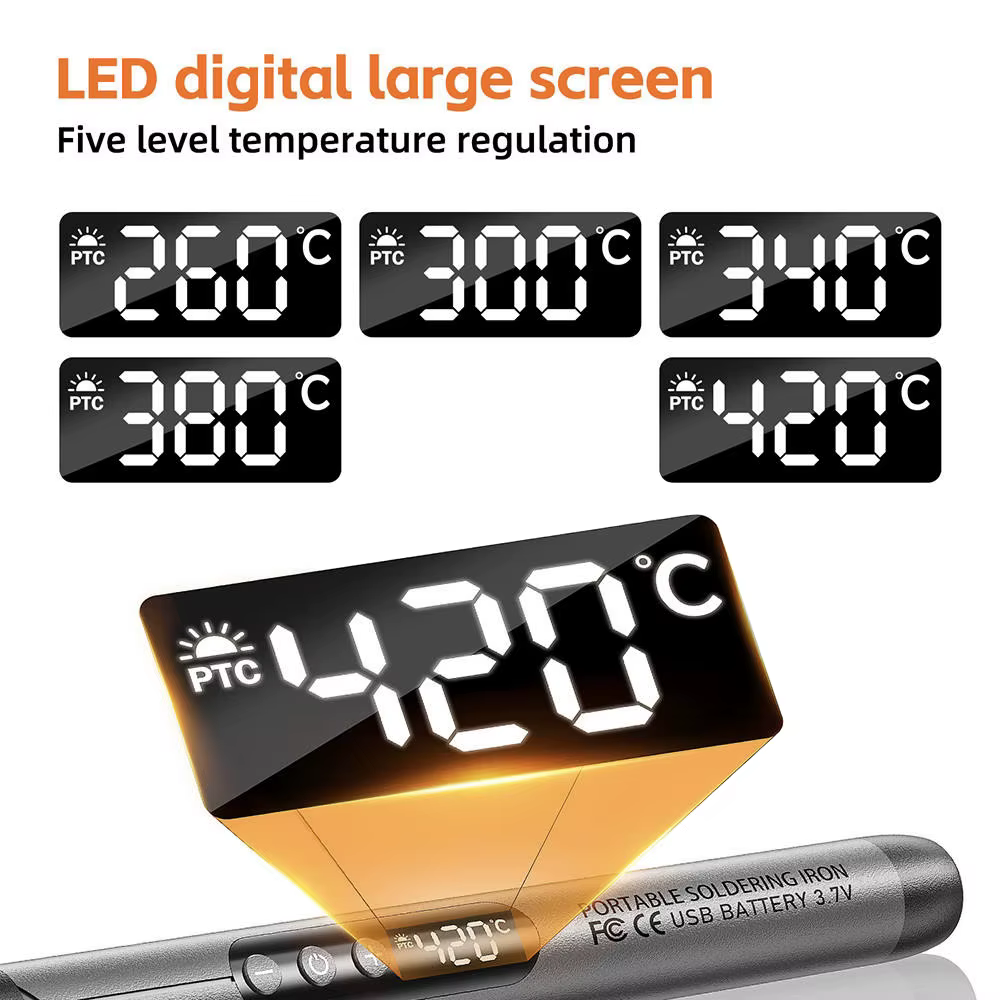 Kit de fer à souder USB, affichage numérique LED, Interface type-c, fer à souder électrique sans fil