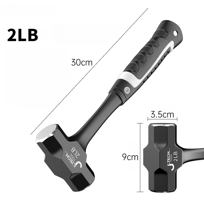 Marteau de brise-béton 2-3 lb, robuste, en acier forgé monobloc, pour percer et casser la brique, ma