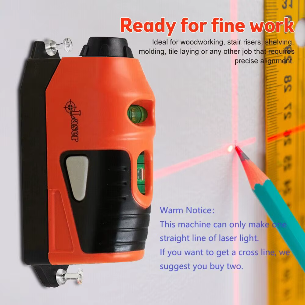 Mini niveau laser portable, projection de ligne laser horizontale verticale, Outils de mesure, Nivea