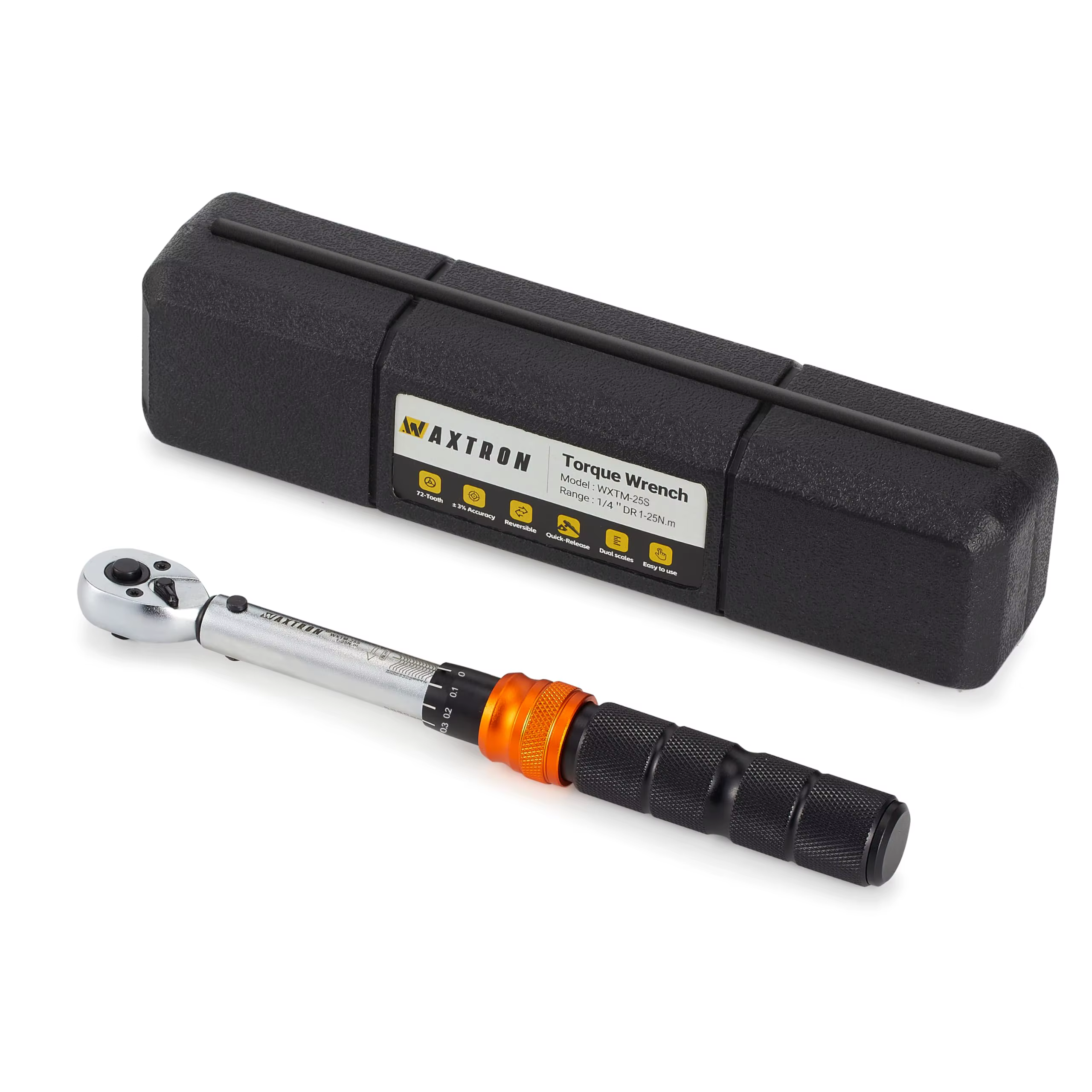 Clé dynamométrique Waxtron 1/4'' 3/8'' 1/2'' 1-220 N.m, clé à couple réglable pour vélo, moto, auto,